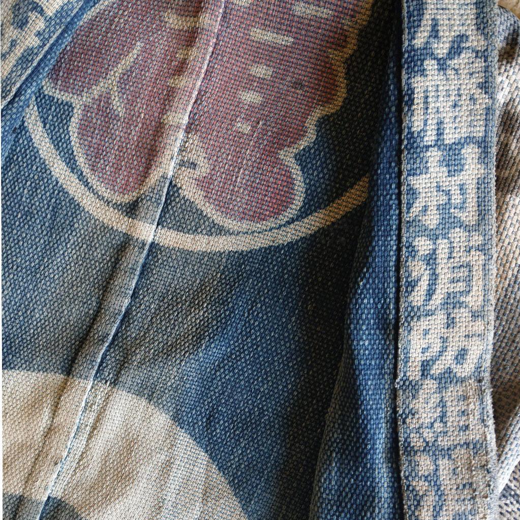 Antique Japanese Fireman's Coat with Tsutsugaki Shogi Motif - Image 5