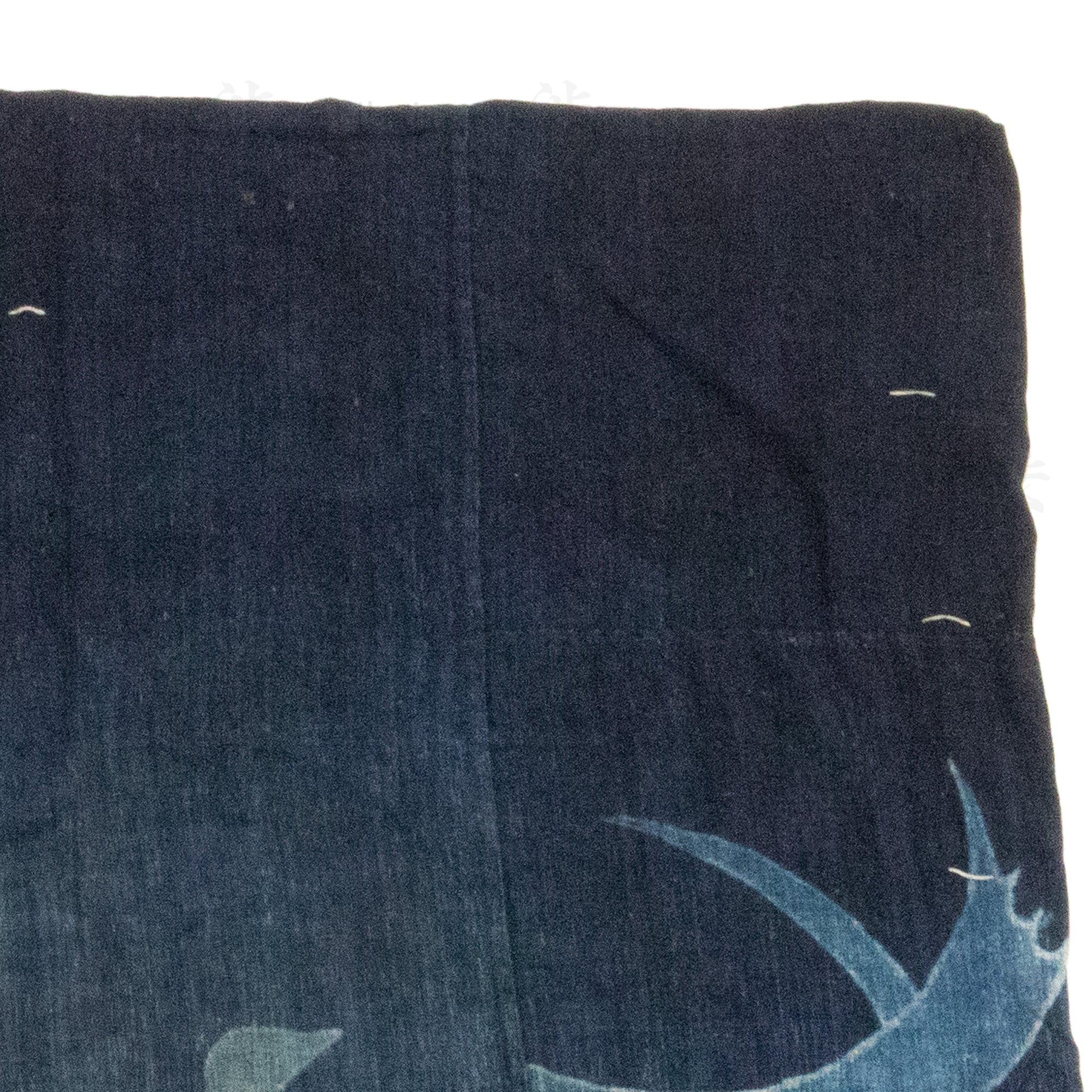 Japanese Tsutsugaki Indigo Futonji with Noshi Good luck Motif. - Image 5