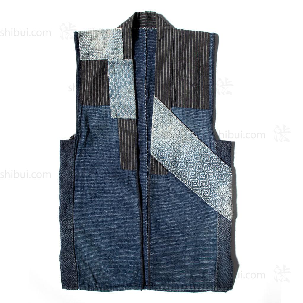 Sorihiki Banten - Boro and Sashiko Reinforced Indigo Dyed Workers Vest - Image 2