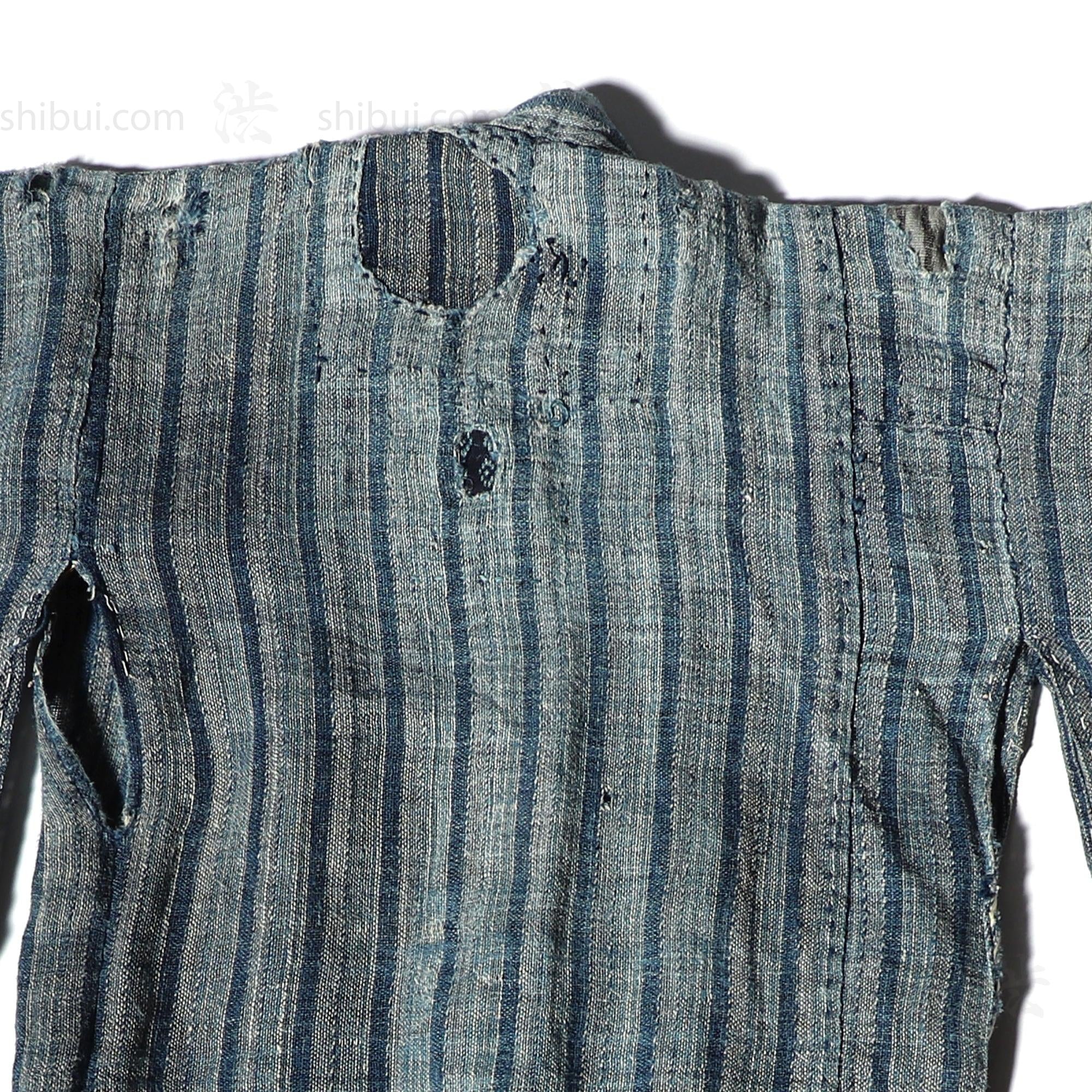 Child's Shima Boro Japanese Indigo Kimono - Image 5