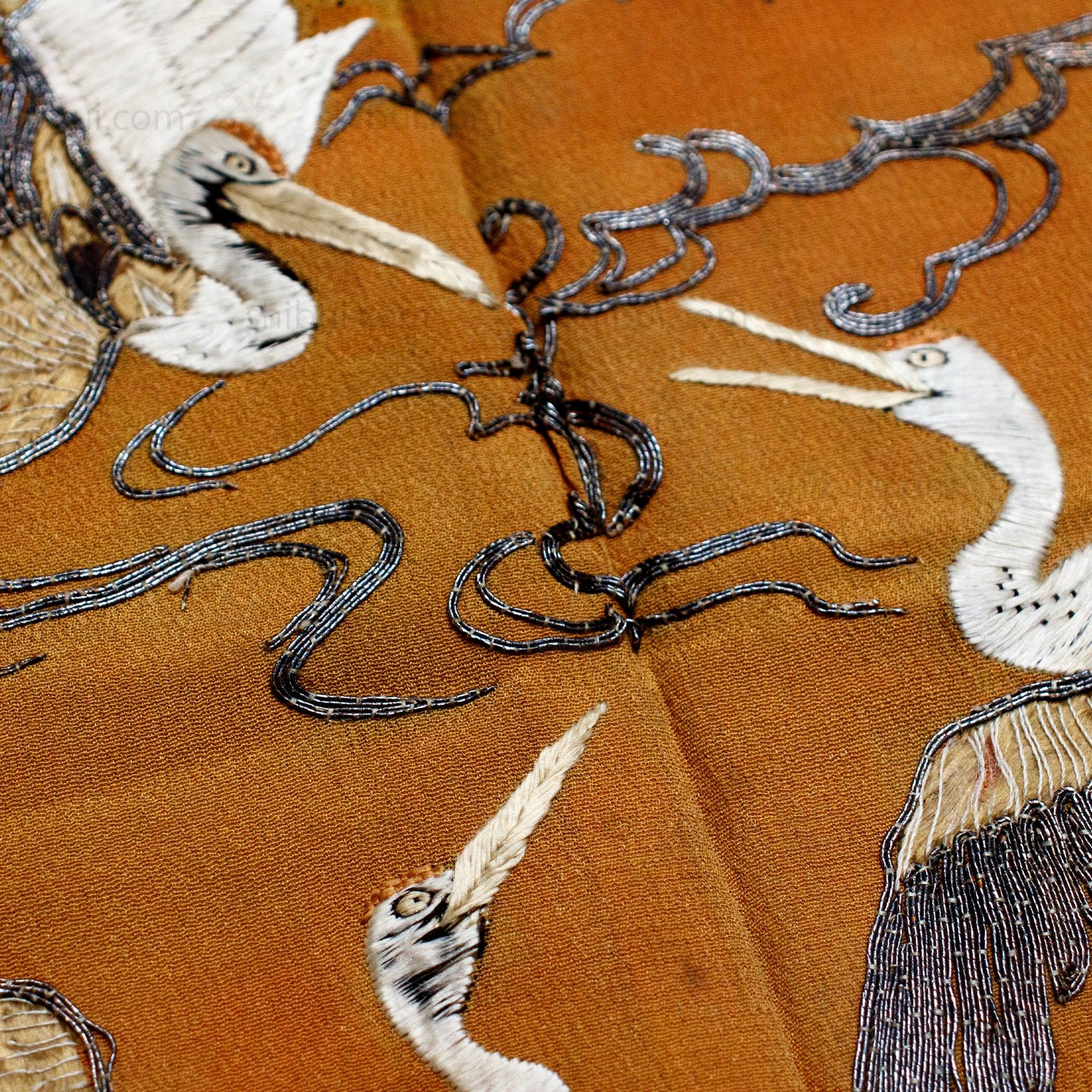 Crane Fukusa Japanese Antique Gift Cover - Image 2