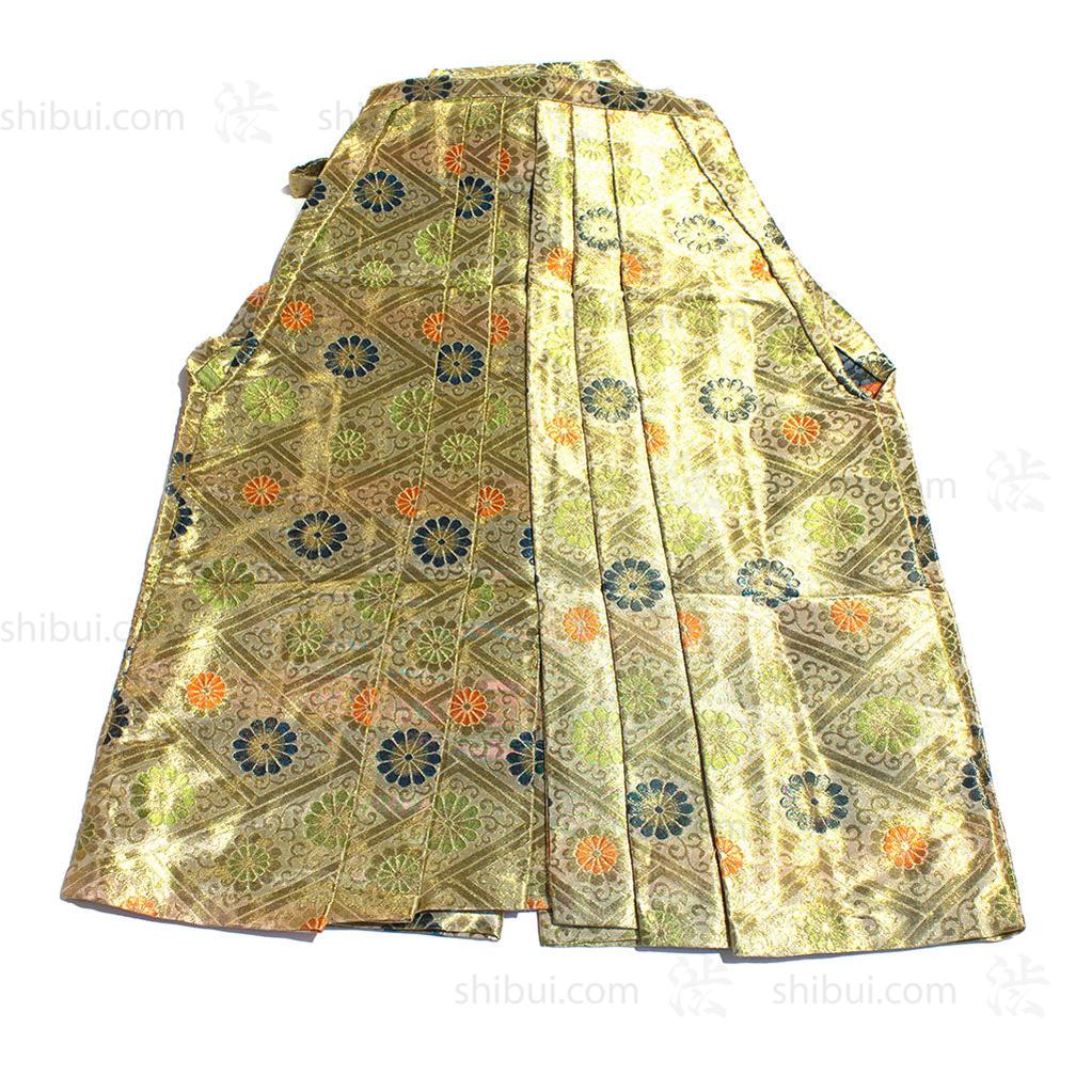 Hakama - Gold, Floral & Brick Pattern - Image 2