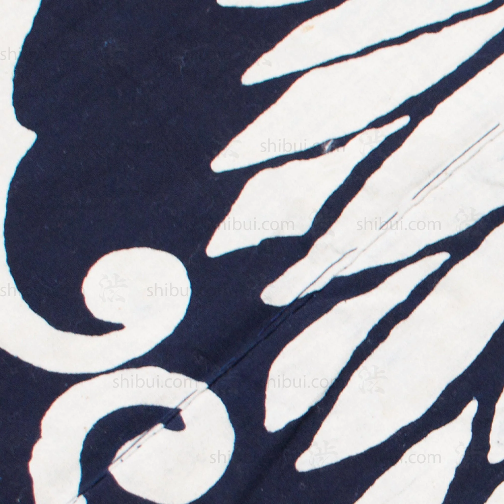 Large Indigo Tsutsugaki Futonji with Chrysanthemum and Paper Crane Motif - Image 6