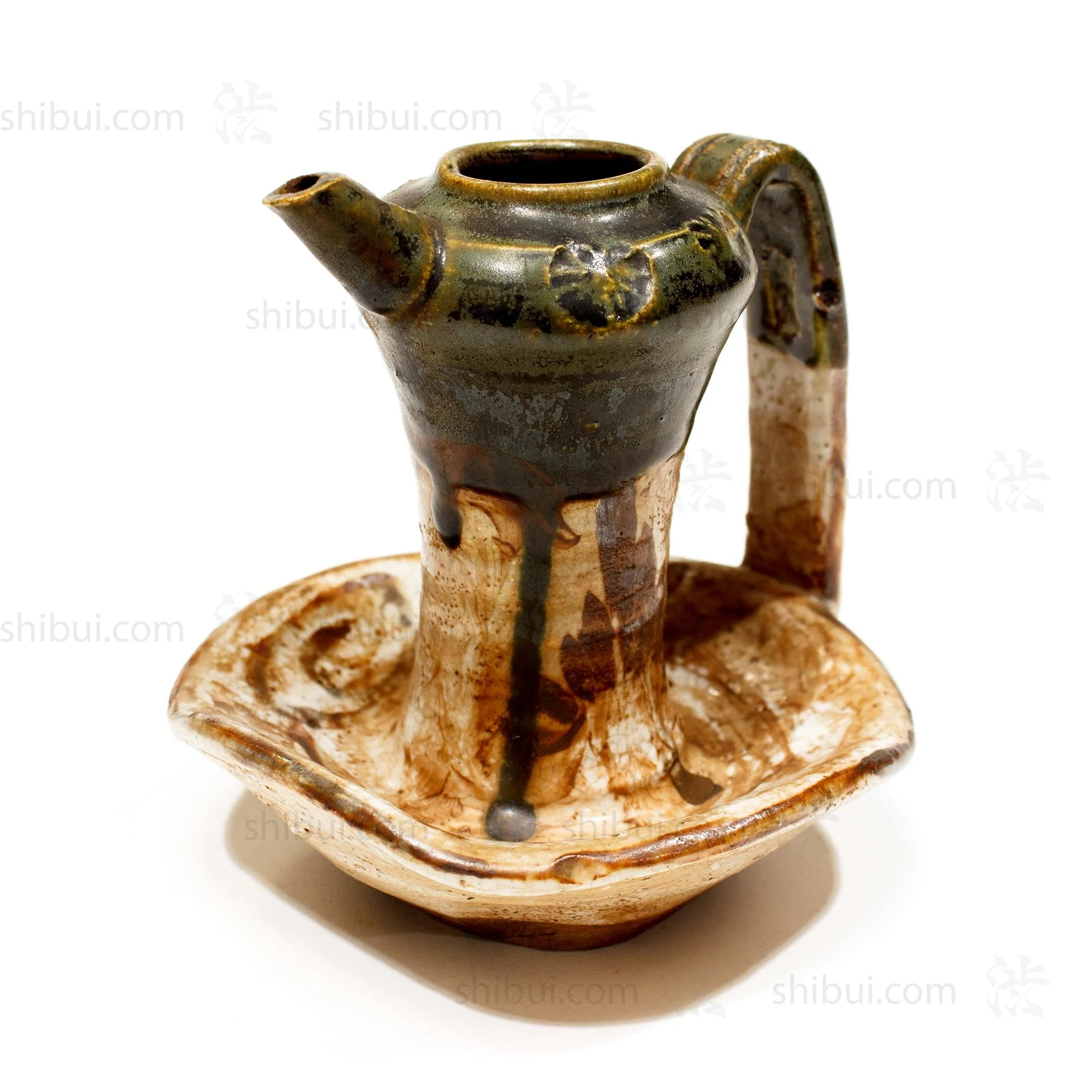 Japanese Antique Oribe Oil Jar - Image 6