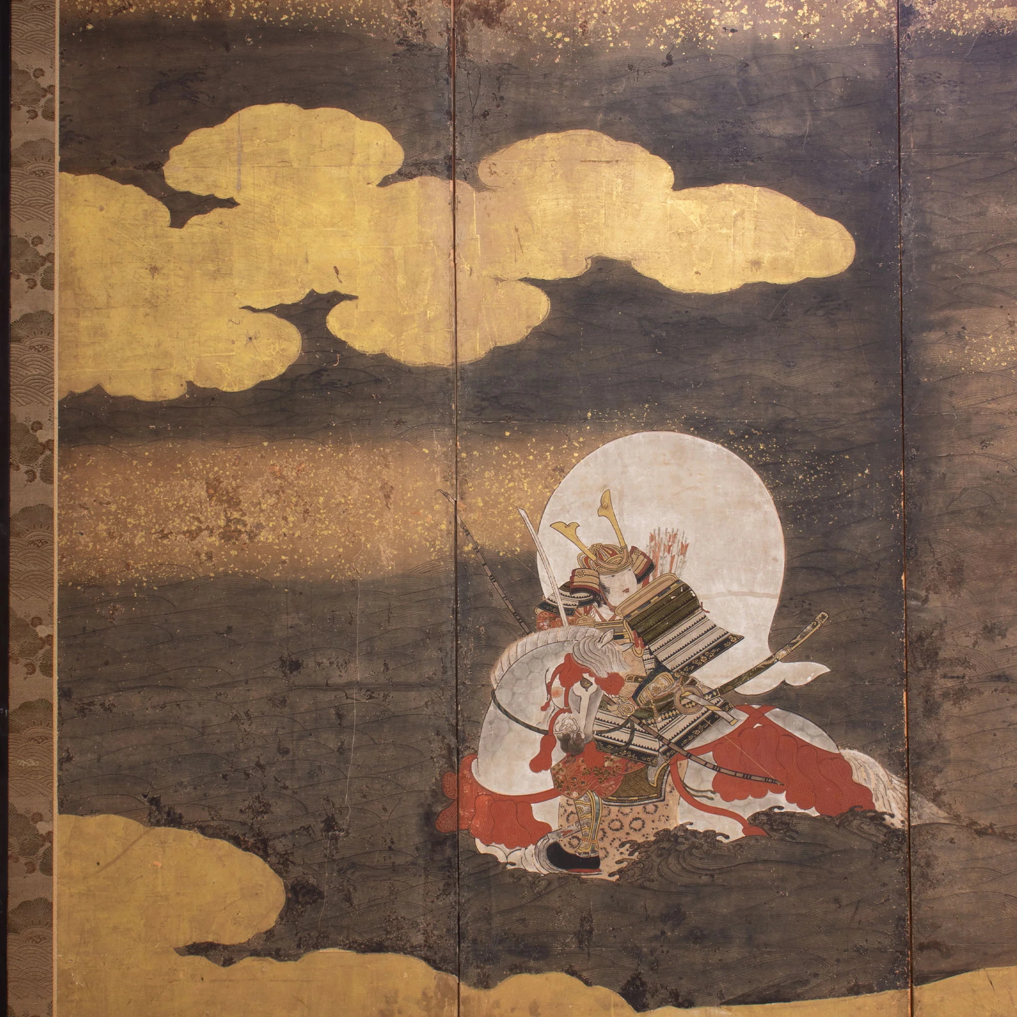 Genpei War Scene Antique Japanese Screen - Image 5