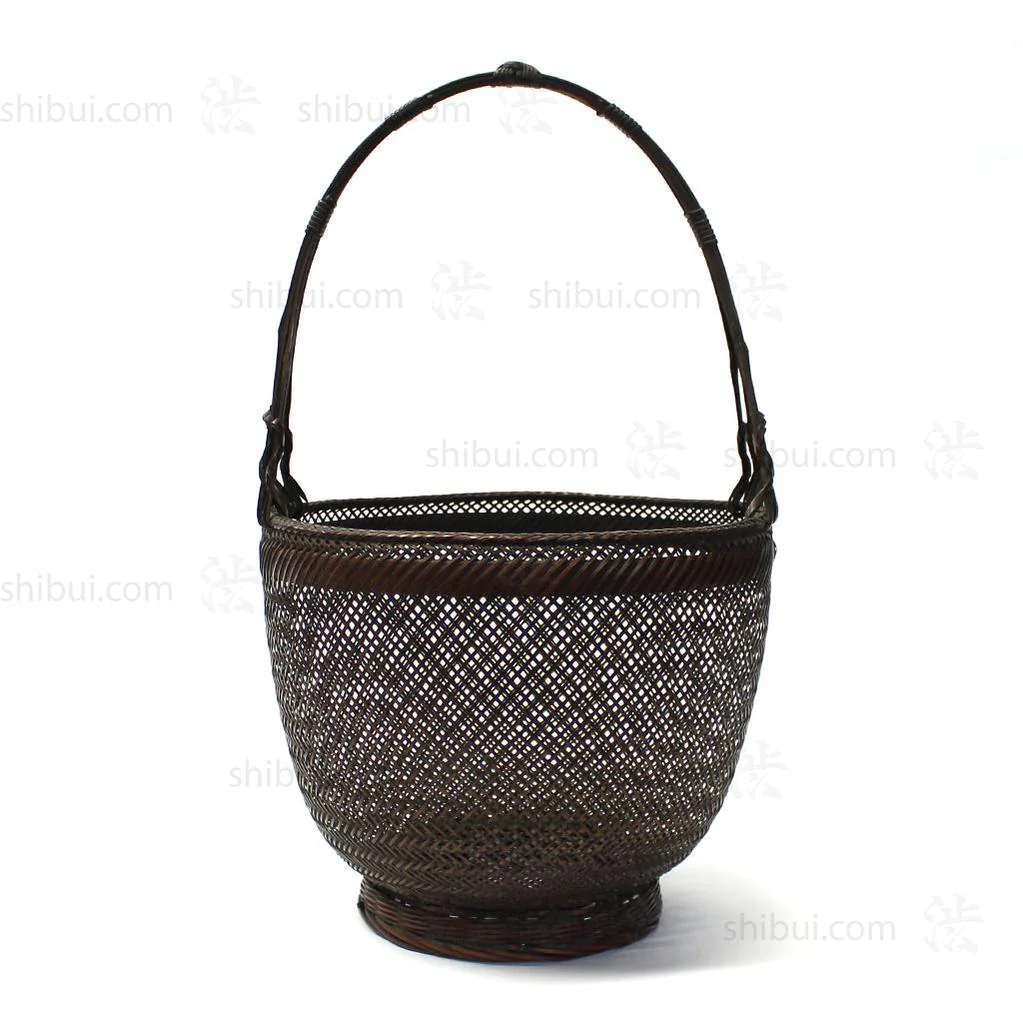 Fine Japanese Karamono Style Bamboo Ikebana Flower Basket