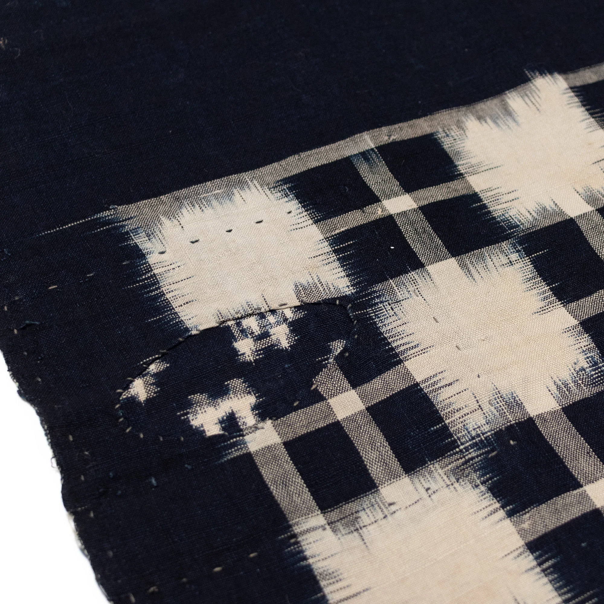 Japanese Indigo Egasuri Ikat Panels with Ikebana Motif - Image 3