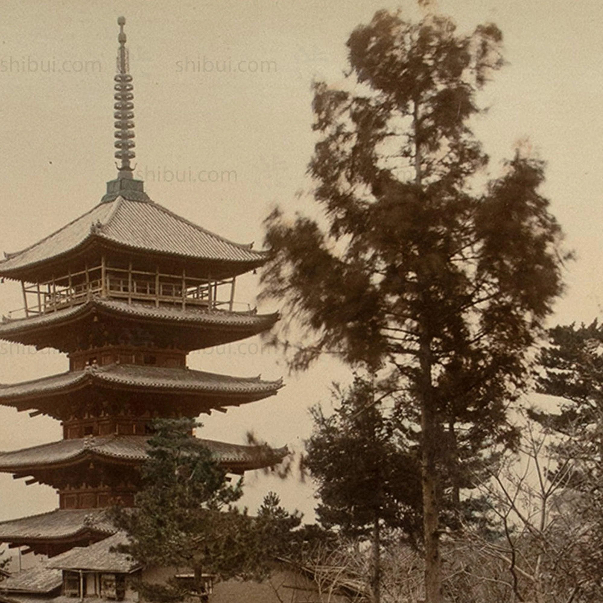 Yasaka Pagoda Kiyoto | Antique Japanese Albumen Photo - Image 4