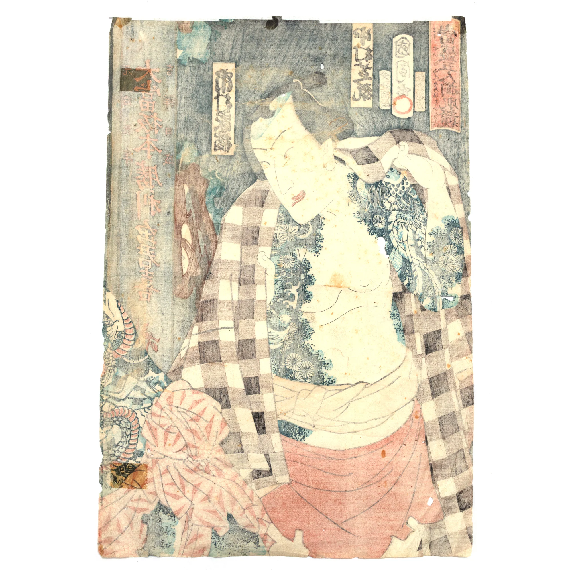 Kabuki Scene Oban From Triptych | Antique Japanese Wood Block Print - Image 5