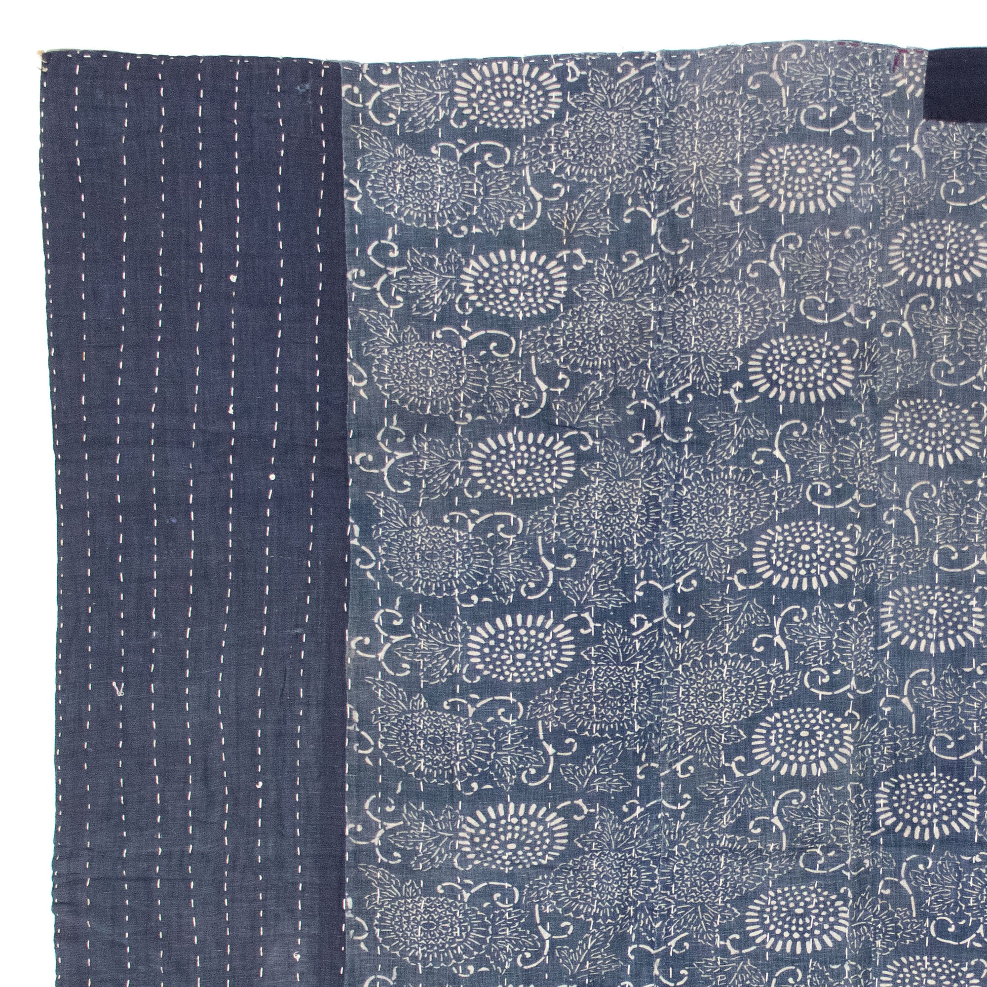 Katazome & Sashiko Multilayer Blanket | Japanese Stencil Resisted Indigo Dyed Cotton - Image 2