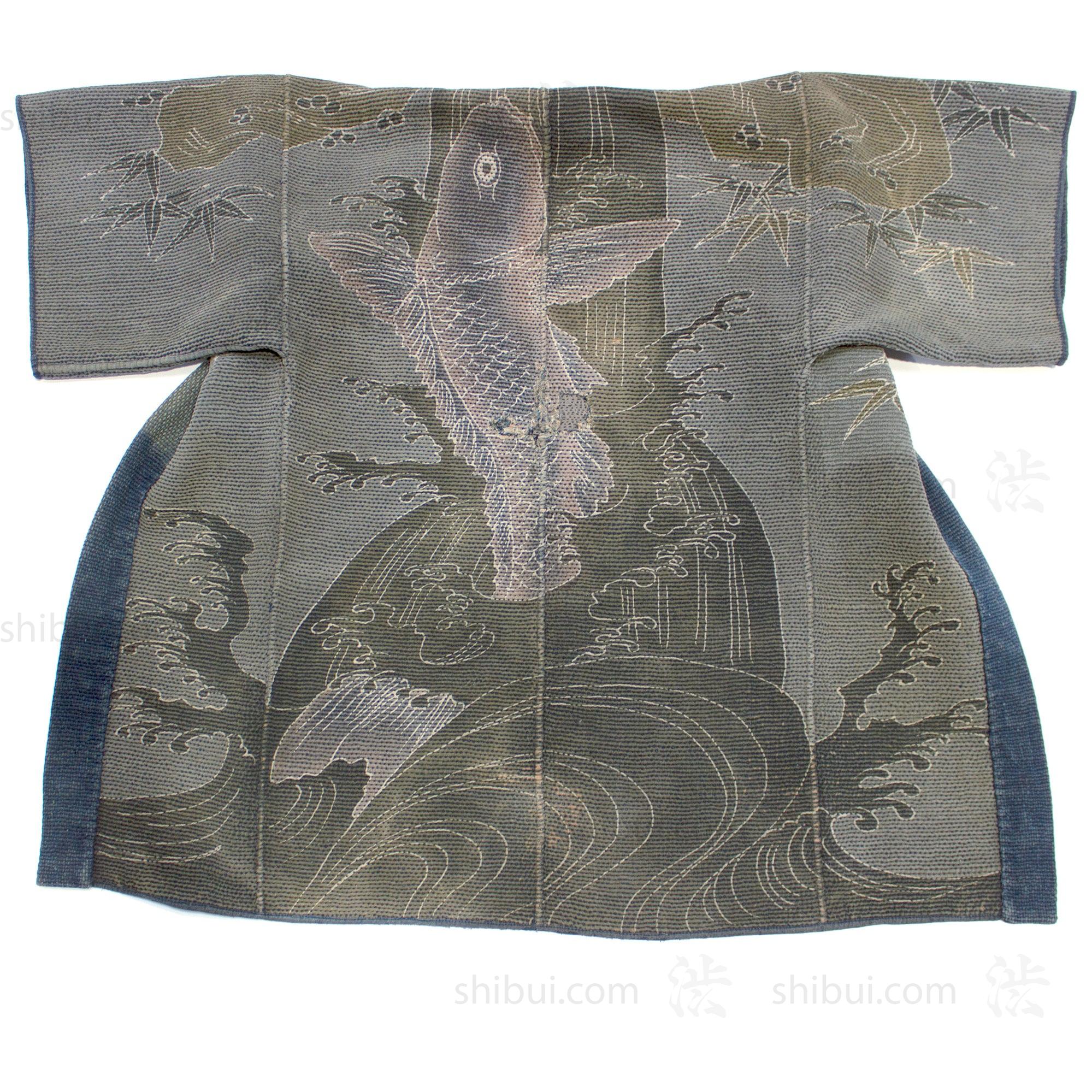 Koi Tsutsugaki Hanten Antique Fireman's Coat - Image 8