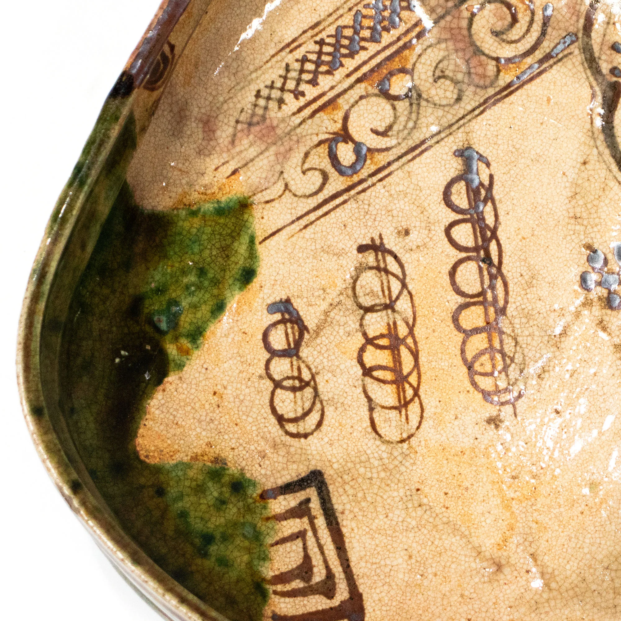 Antique Oribe Stoneware Dish