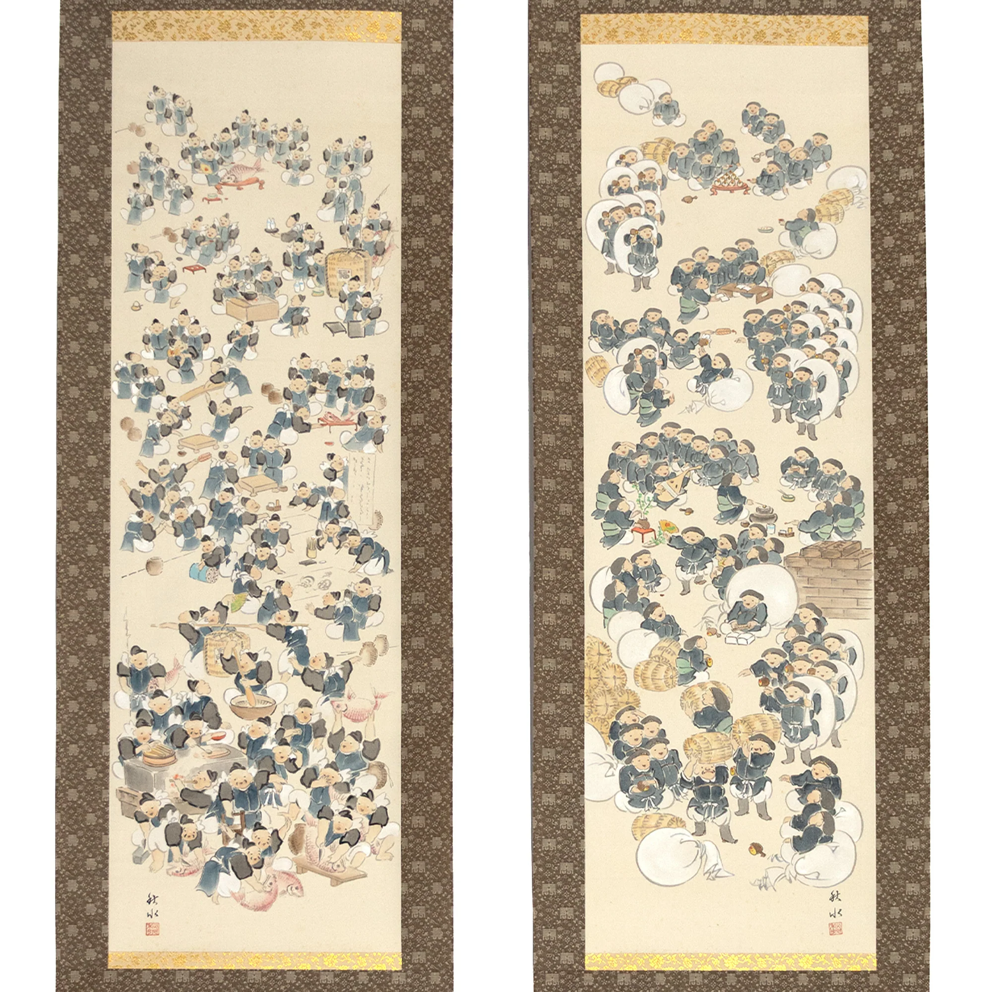 Pair of Scrolls Depicting Daikoku and Ebisu - Image 2