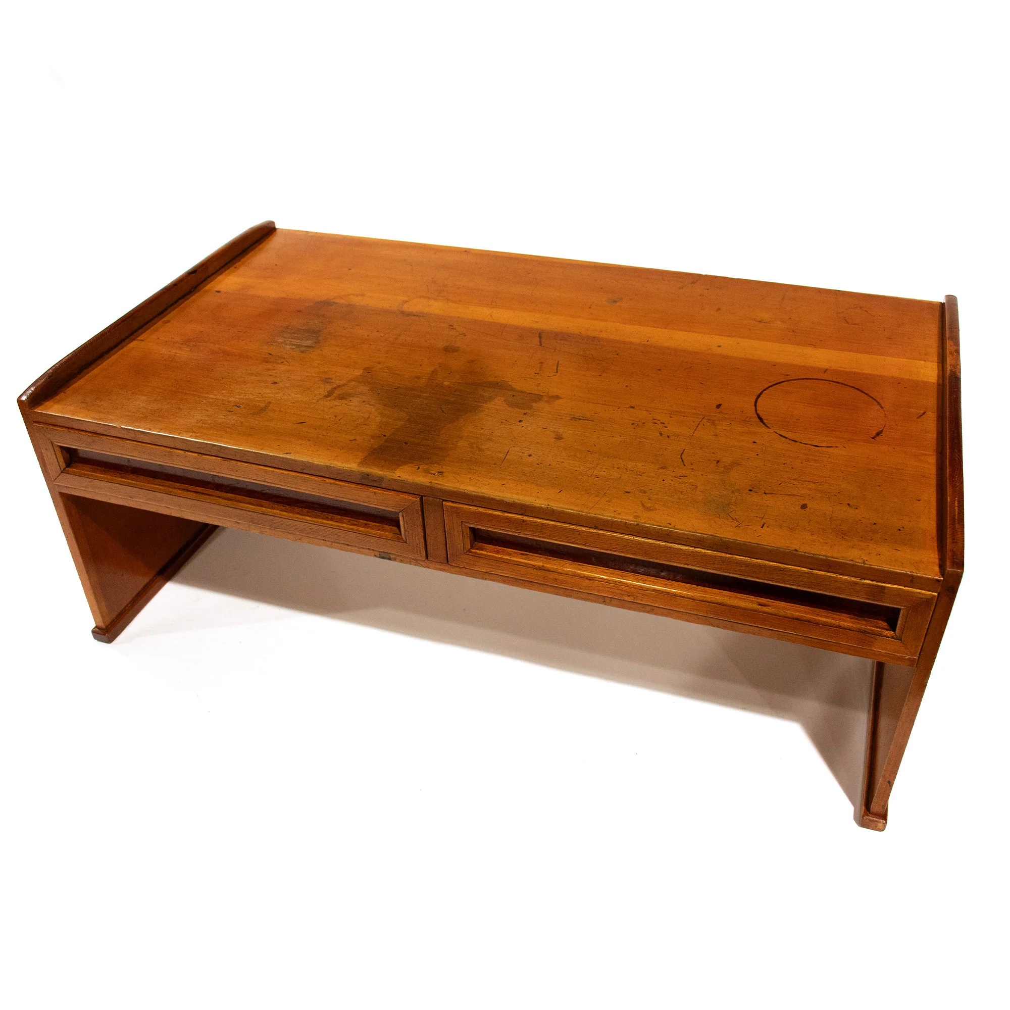 Takayama Keyaki Wood Low Desk - Early 20th Century Writing Table