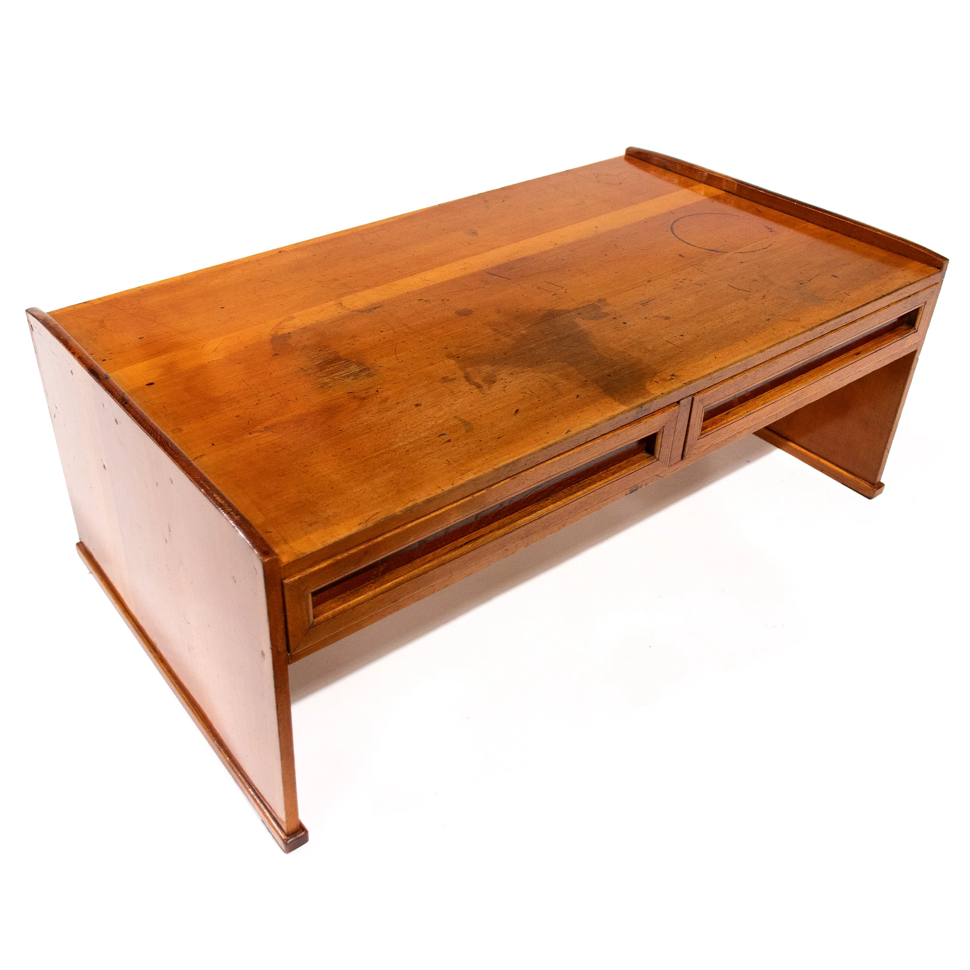 Takayama Keyaki Wood Low Desk - Early 20th Century Writing Table - Image 5