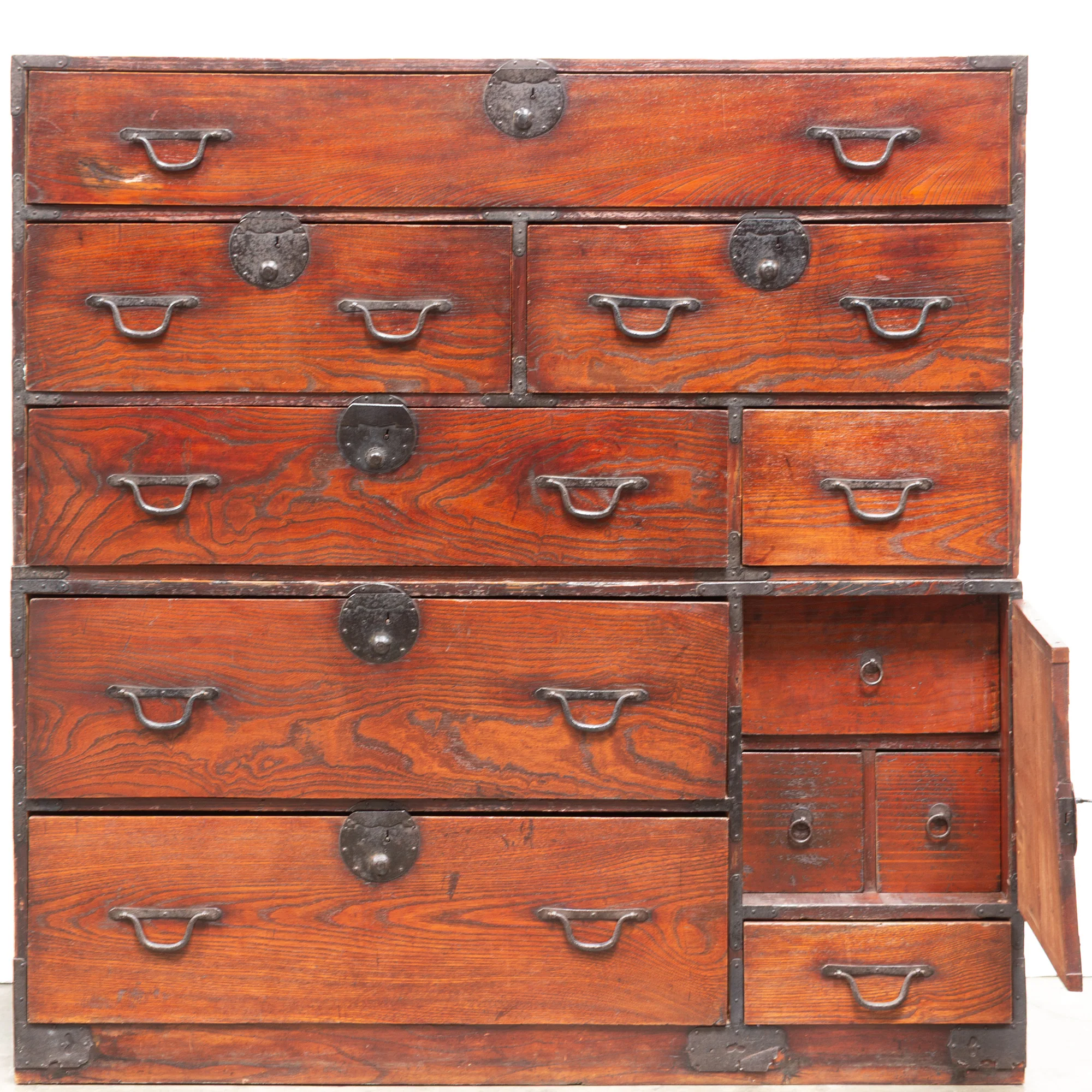 Two Section Clothing Chest from Kansai | Japanese Antique Furniture - Image 2